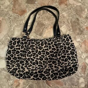 Source Unknown Leopard Print Shoulder Bag with Black Handles